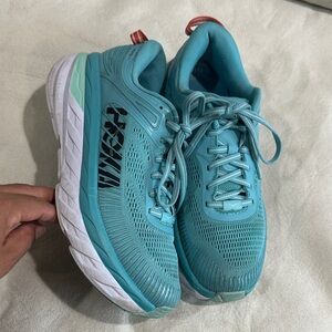 Hoka Bondi  7 Women's Aqua Athletic Shoes